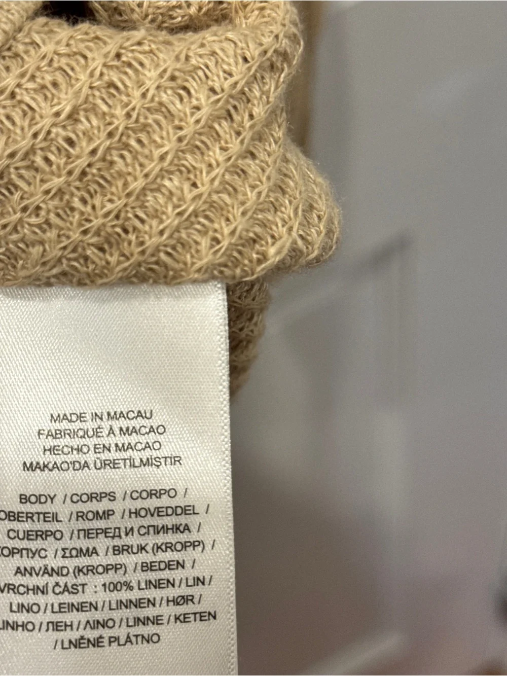 Polo Ralph Lauren Textured Linen Crewneck Sweater L Beige Tan Old Money Coastal